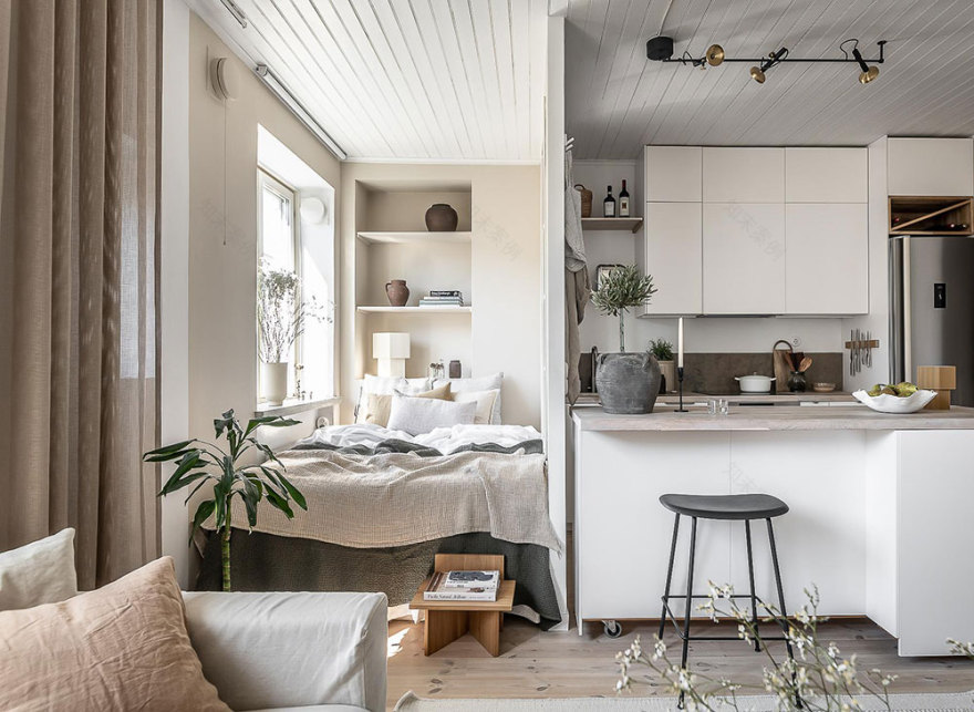 哥德堡 37 平米小公寓的巧妙分区设计-16