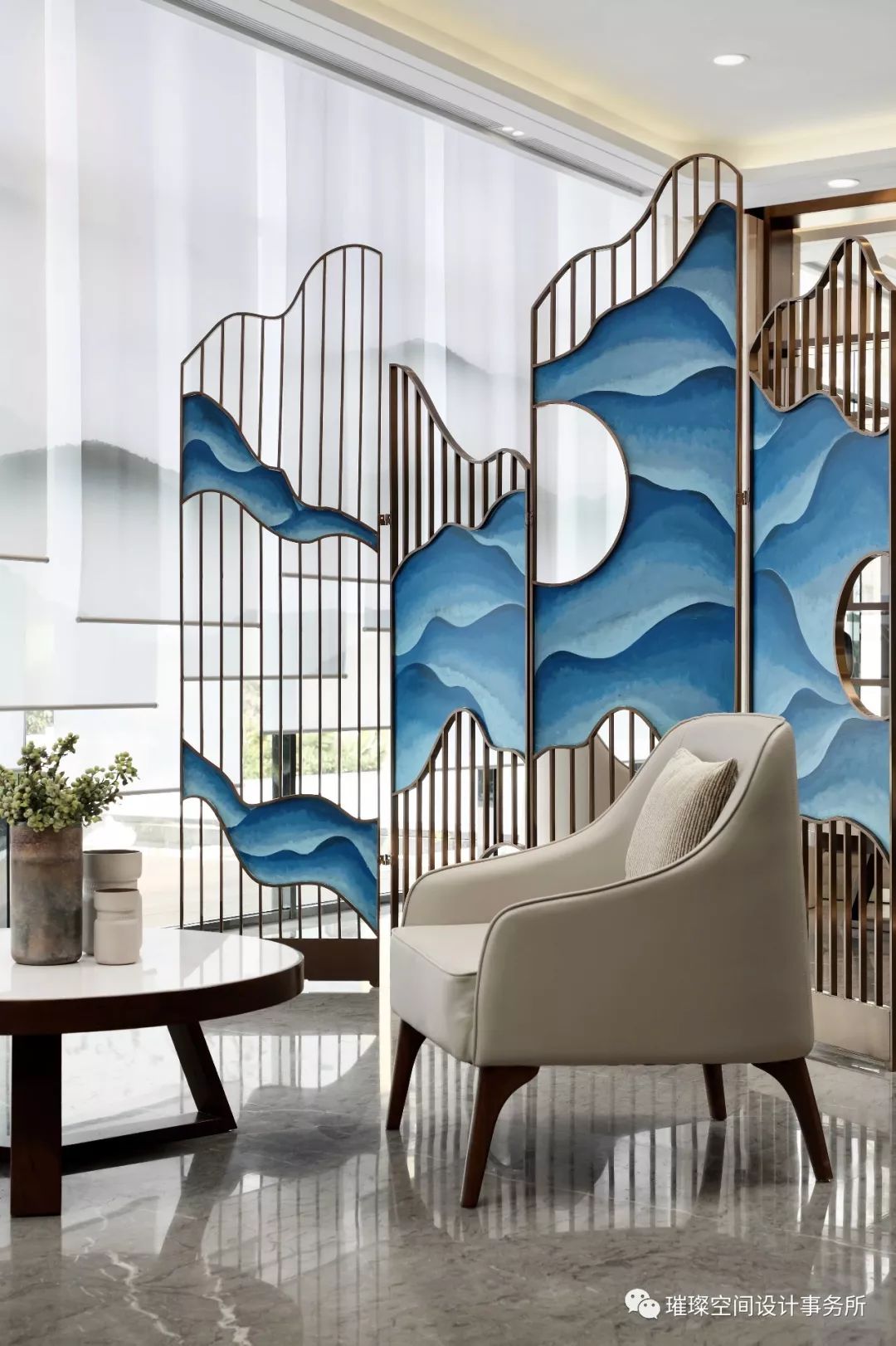 新亚洲艺术风格的水岸蓝庭售楼中心设计-40