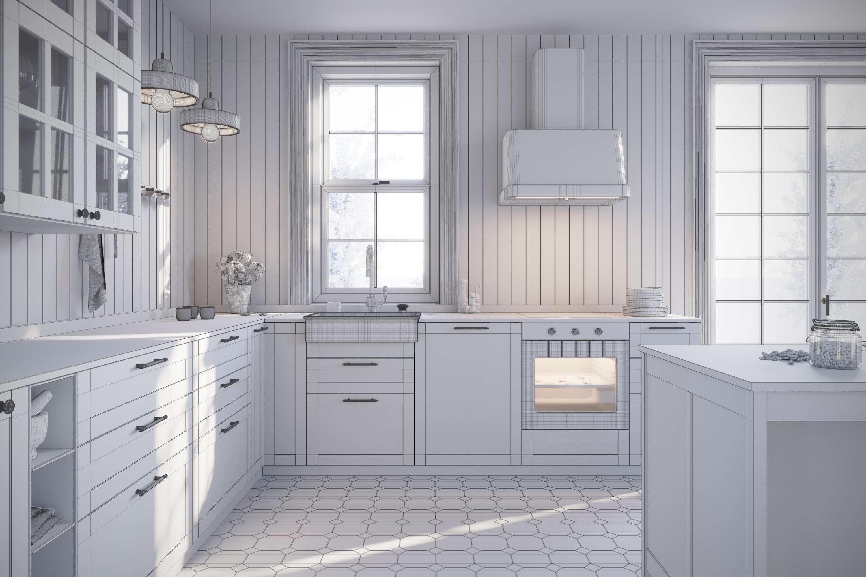 Pastel Cottage Kitchen - Broxburn, Scotland-5