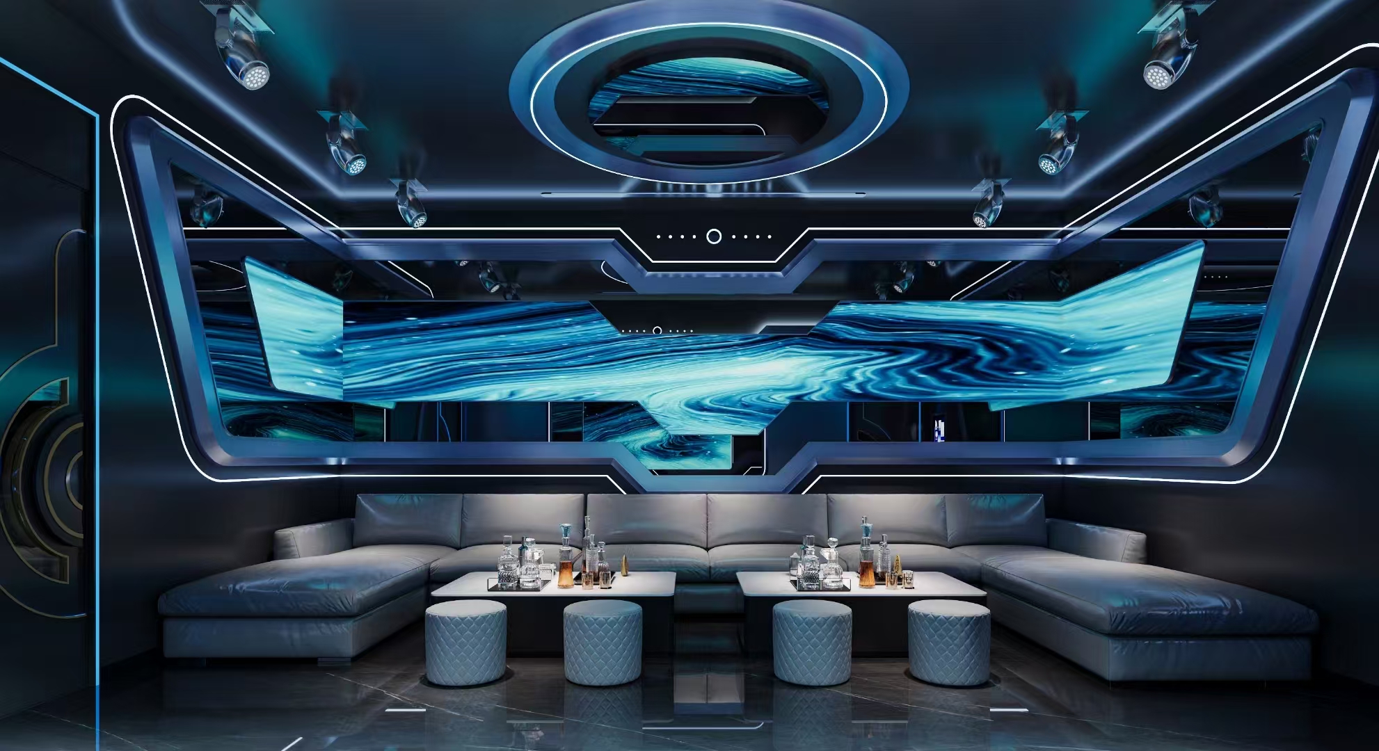 郑州设计感超强的KTV来喽，专业KTV设计就选天恒装饰-14