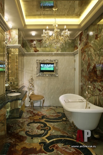 有瀑布和LED照明的豪华公寓室内设计丨Макушев Сергей,Серебряная Мария-31