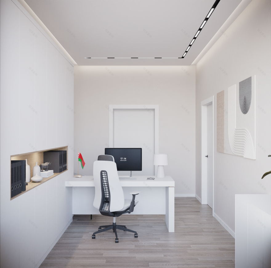 政府机构设计项目(办公室空间室内设计与3D可视化)-32