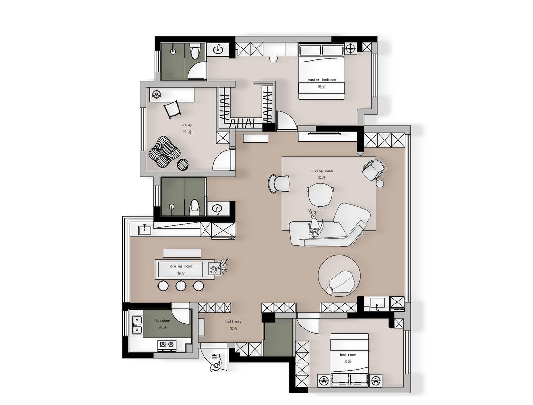 现代简约婚房设计-9