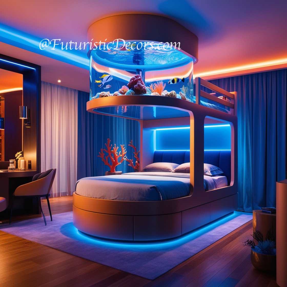 水族馆双层床设计丨FuturisticDecors-101