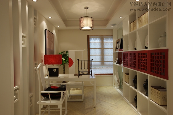 心怡·紫晶城A户型 新中式样板房 红与白-7