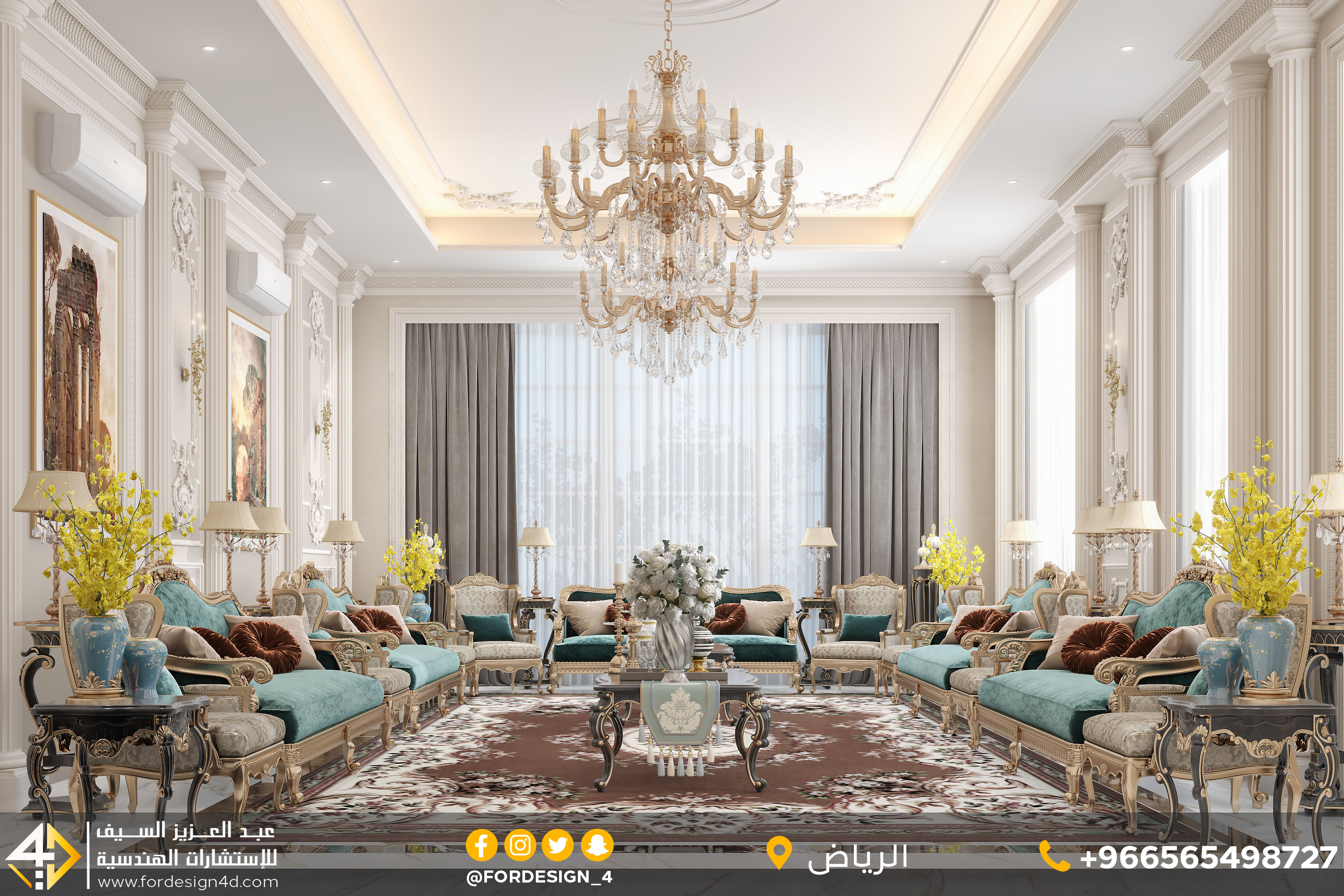 Classic Men majlis in villa in KSA-1