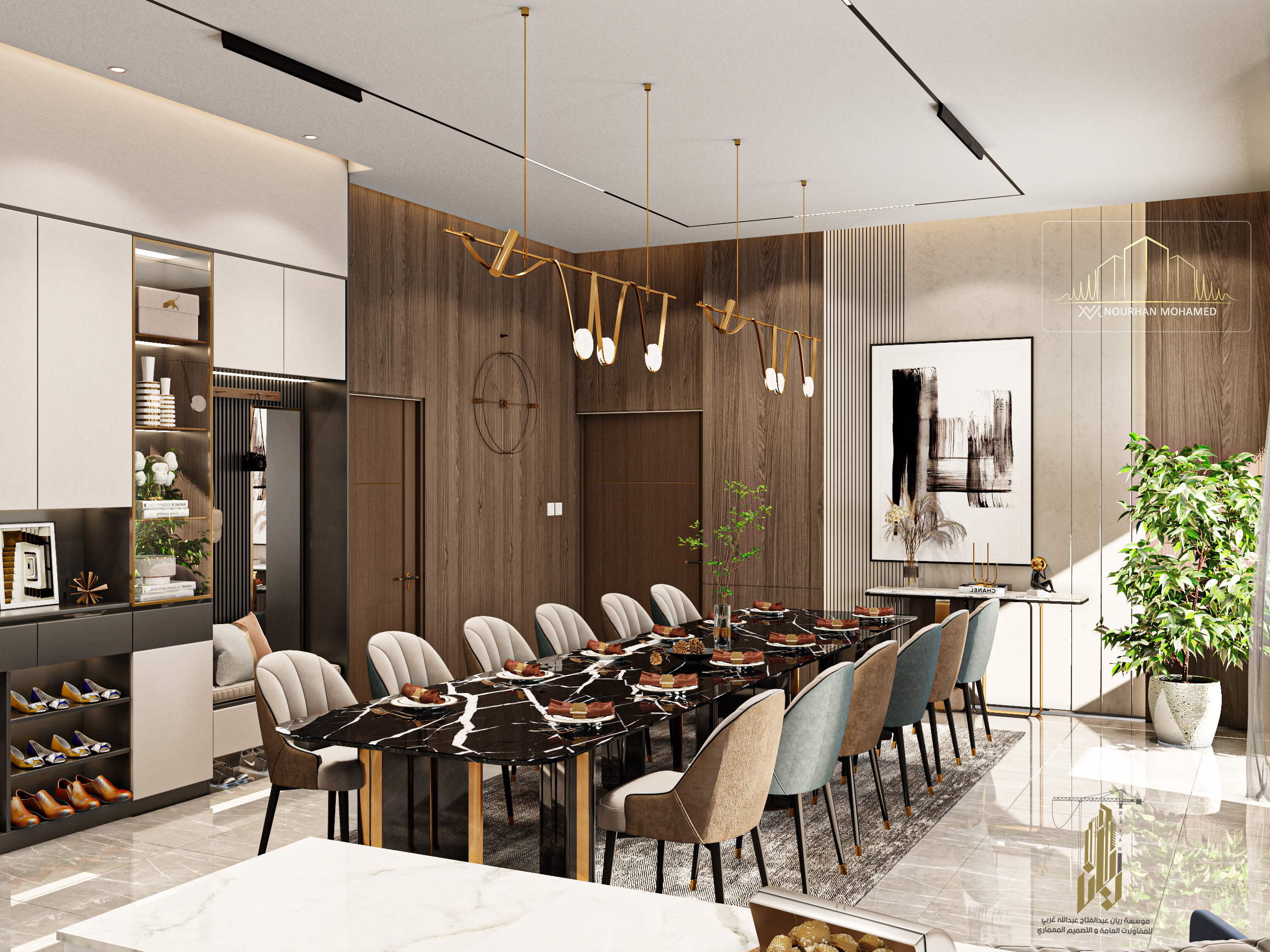 Reception + Kitchen interior design-12