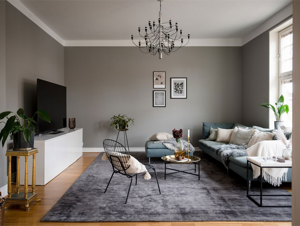 斯德哥尔摩郊区优雅暗色调公寓-3