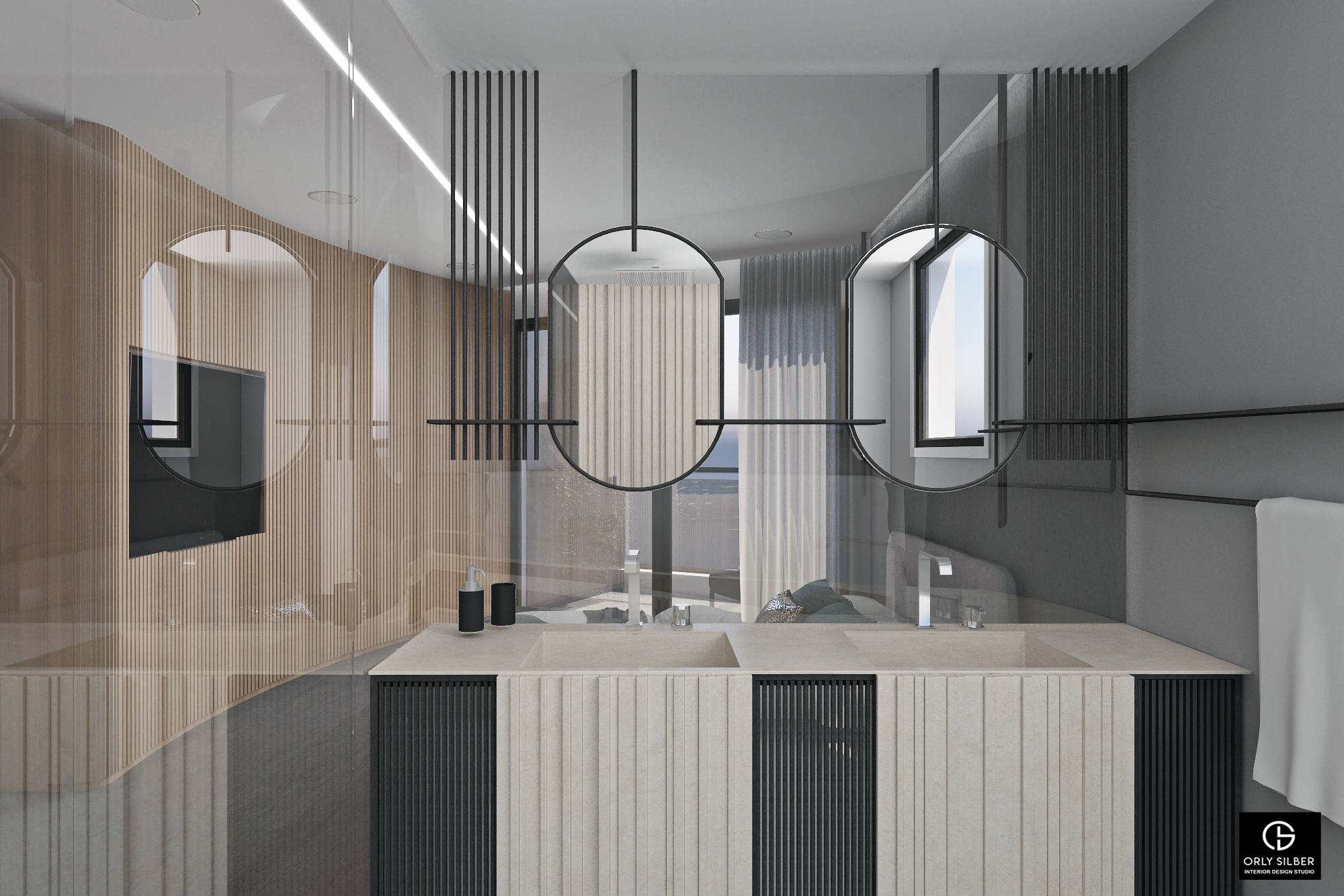 特拉维夫双层公寓，曲线墙体打造宁静氛围-4