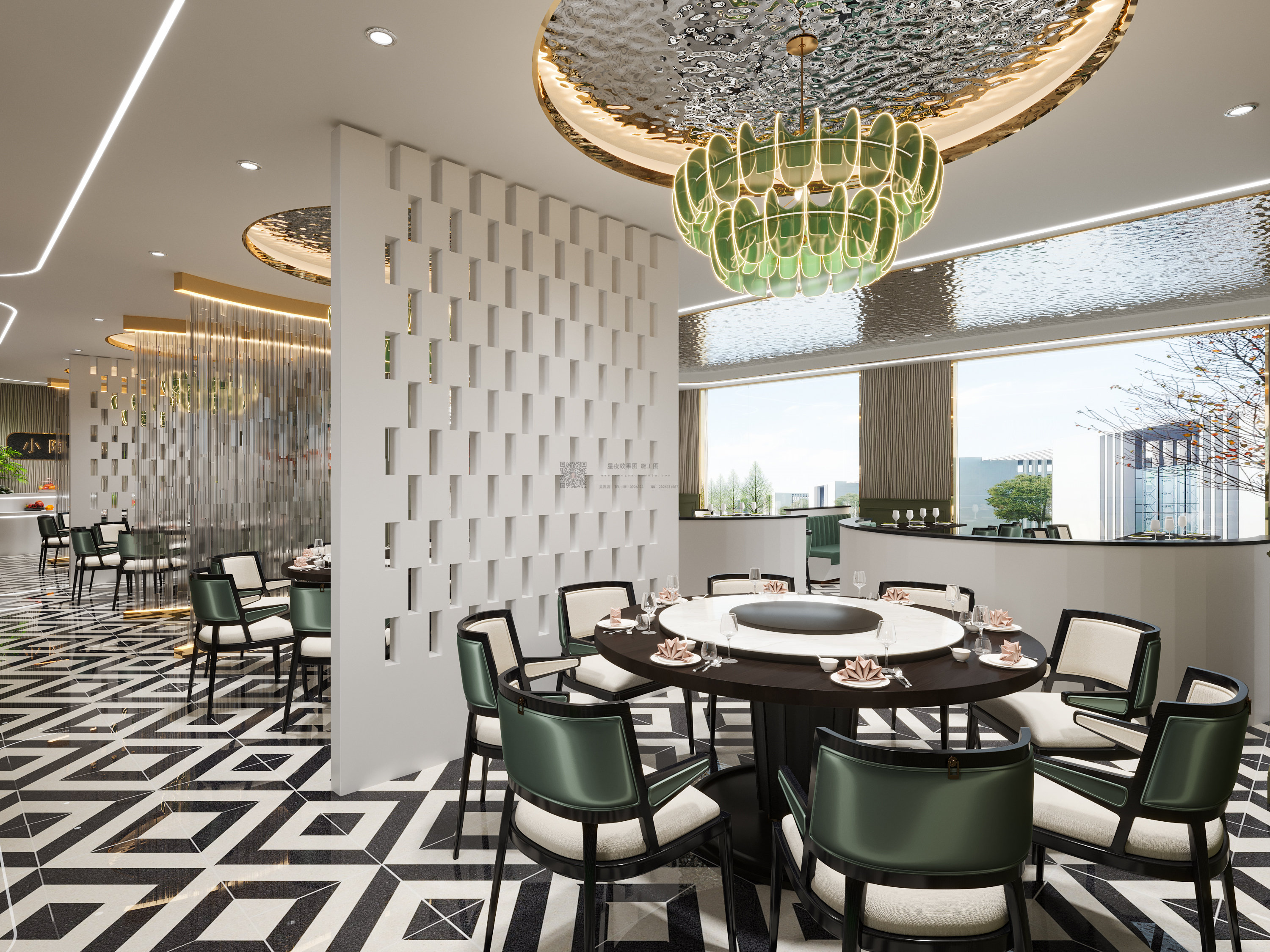 中餐空间圆形设计也有法式的浪漫-5