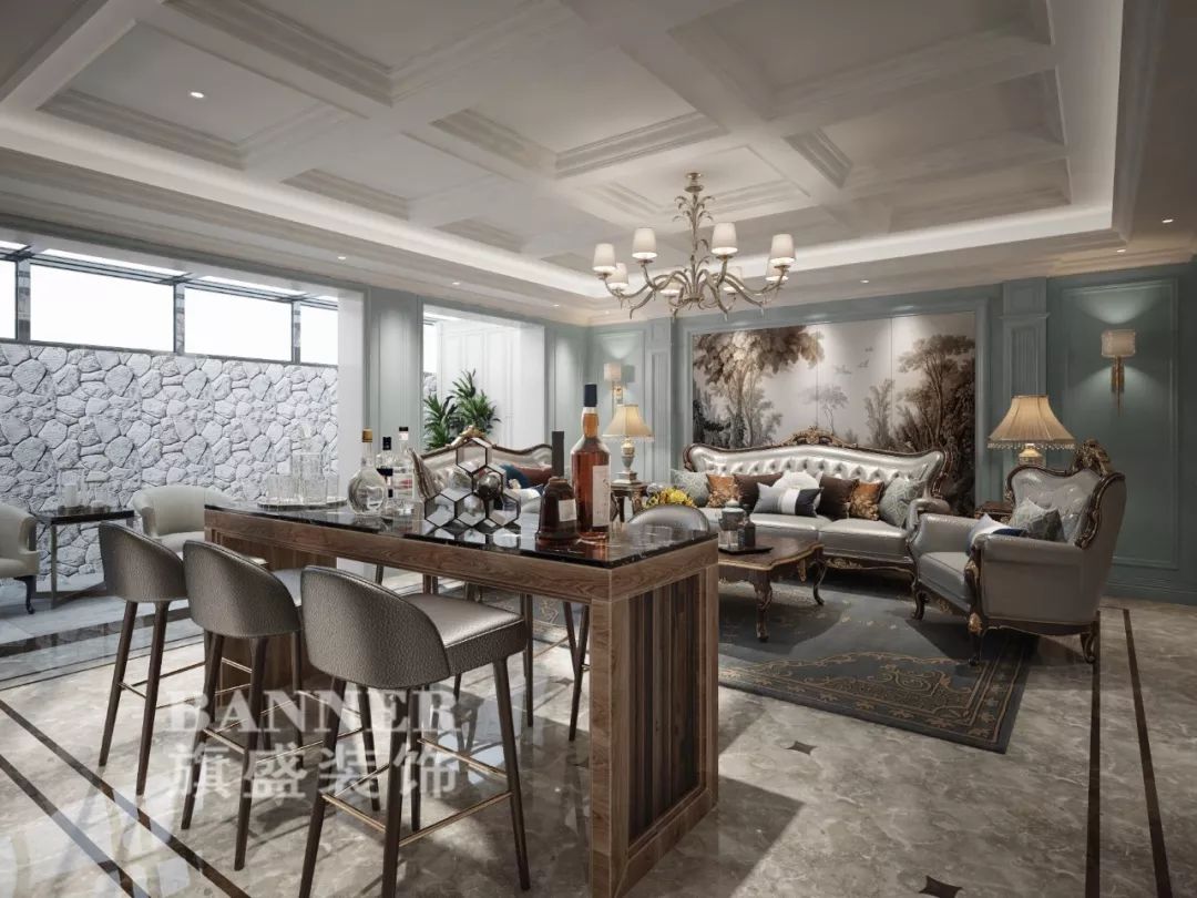 南昌汉港凯旋城 270㎡美式小清新设计-35