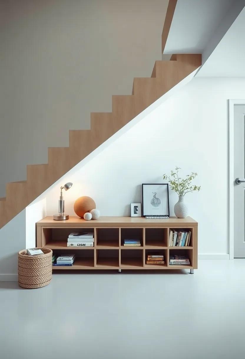 将楼梯下区域改造成带储物长凳的时尚客厅-63