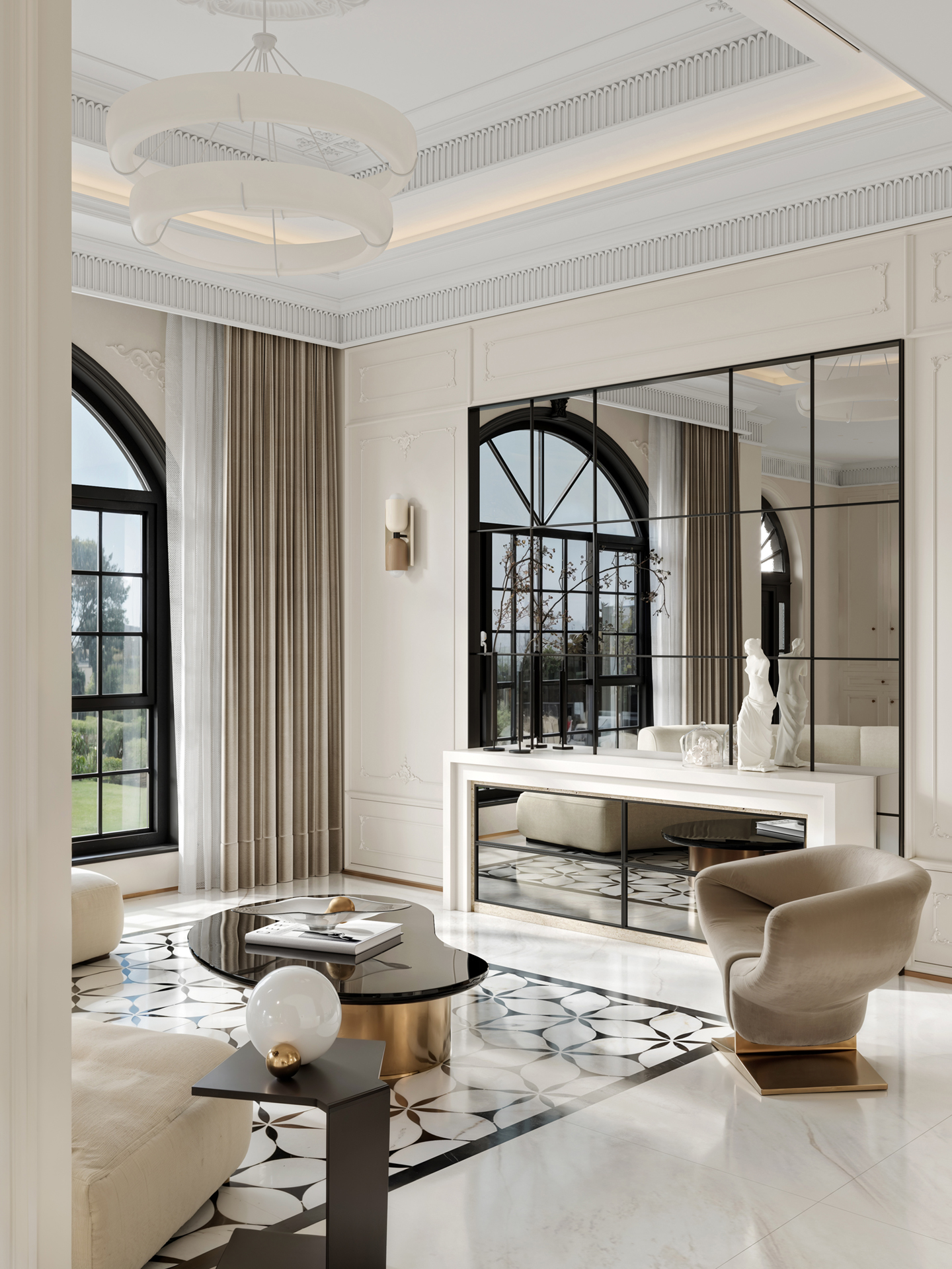 法式别墅 法式客厅 法式装修-9