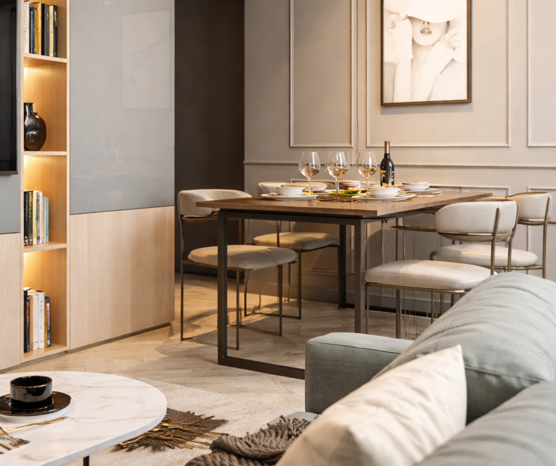 Contemporary Living and Dining Interior-4