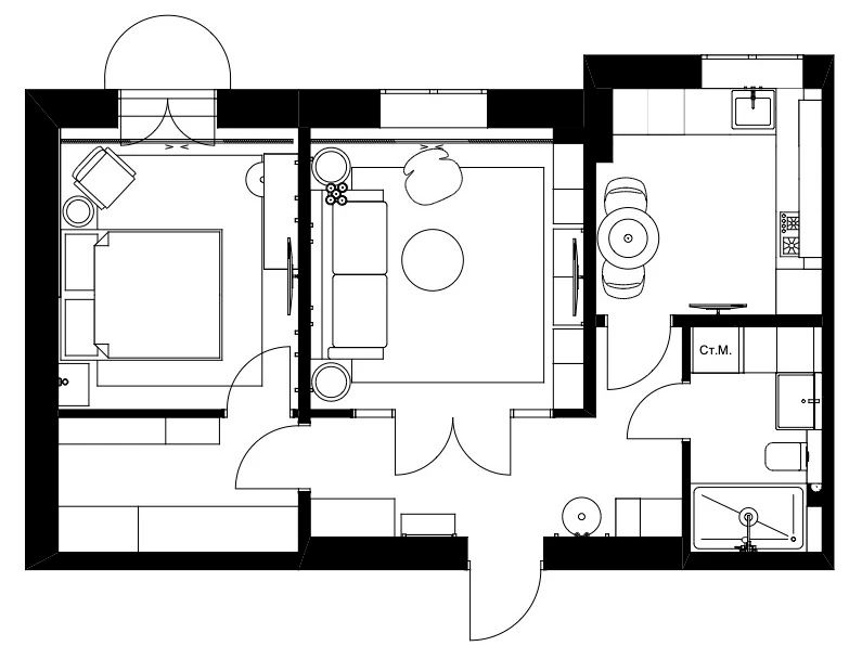 54㎡小宅空间设计丨ELF Interior-6