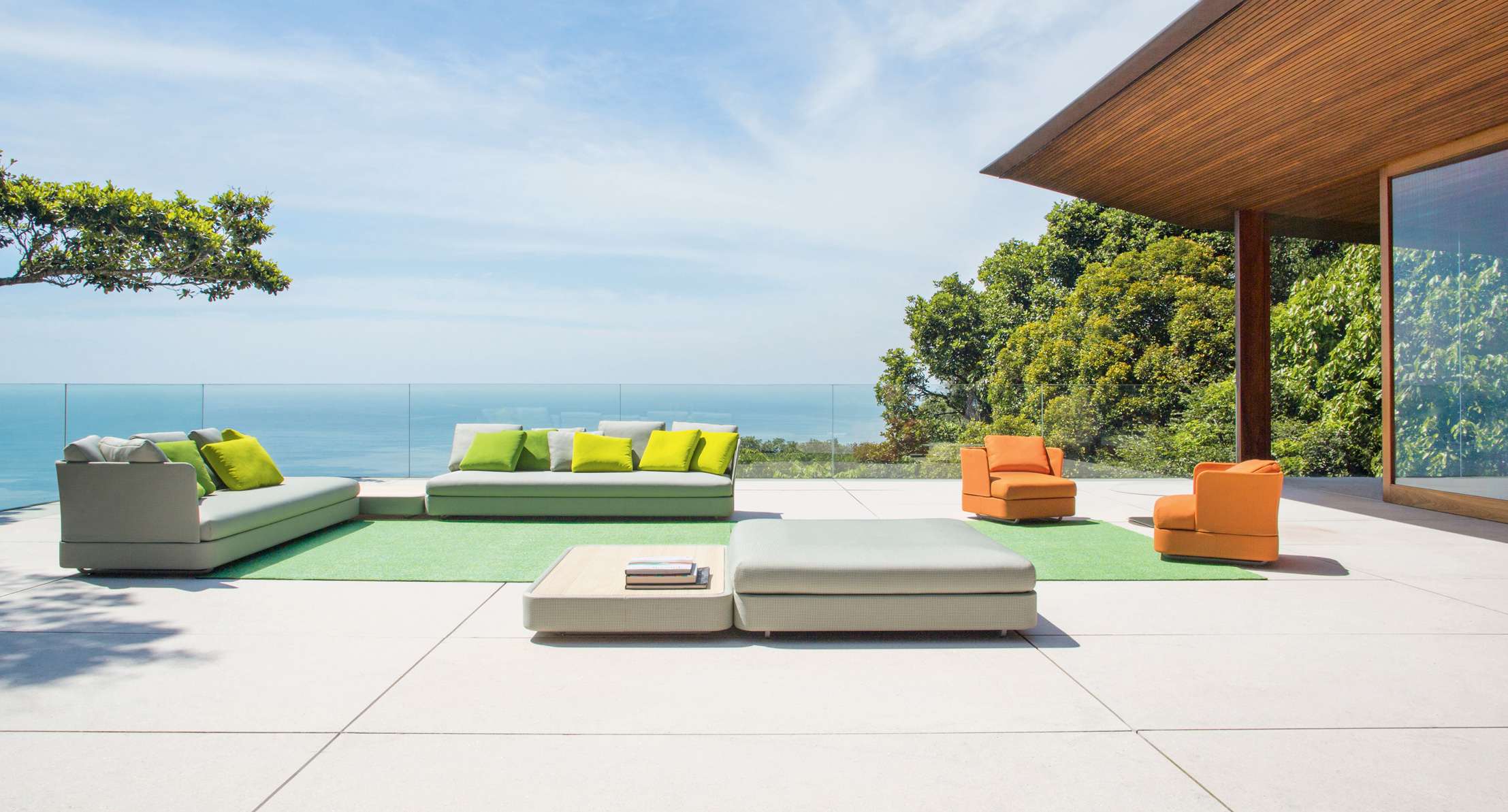 Cove, modular sofa and pouf - Paola Lenti - Outdoor-0