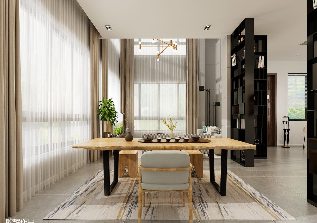 现代风格复式空间 | 原木茶台打造自然温馨生活-5