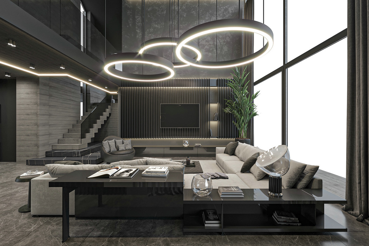 340㎡高级灰别墅设计-2