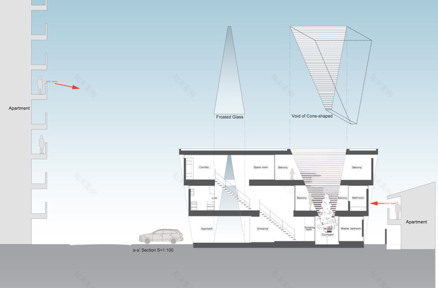 日本特殊角度滤光住宅,保护隐私与采光的完美平衡-24