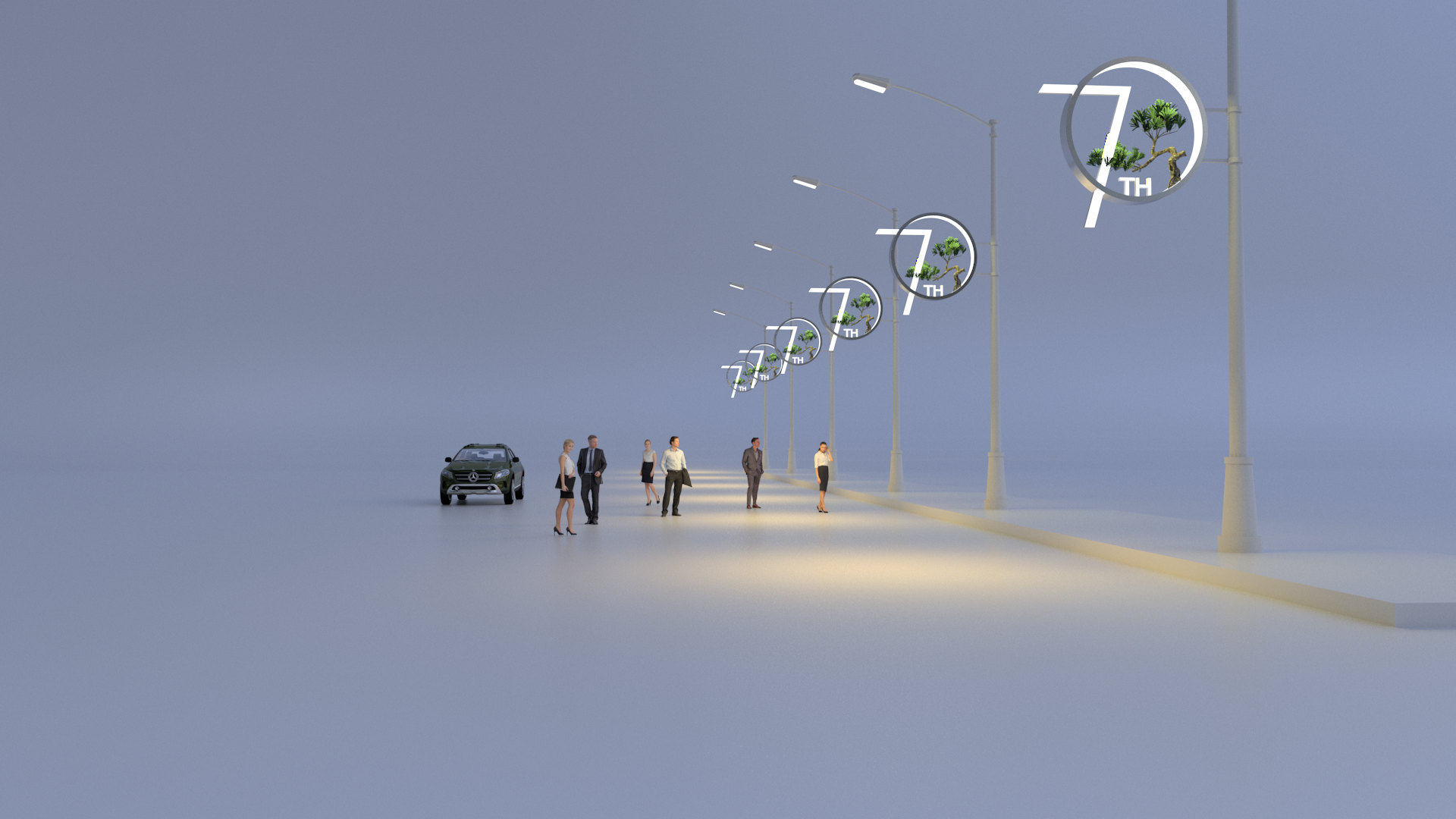 国庆70周年,北京西山路灯景观-7