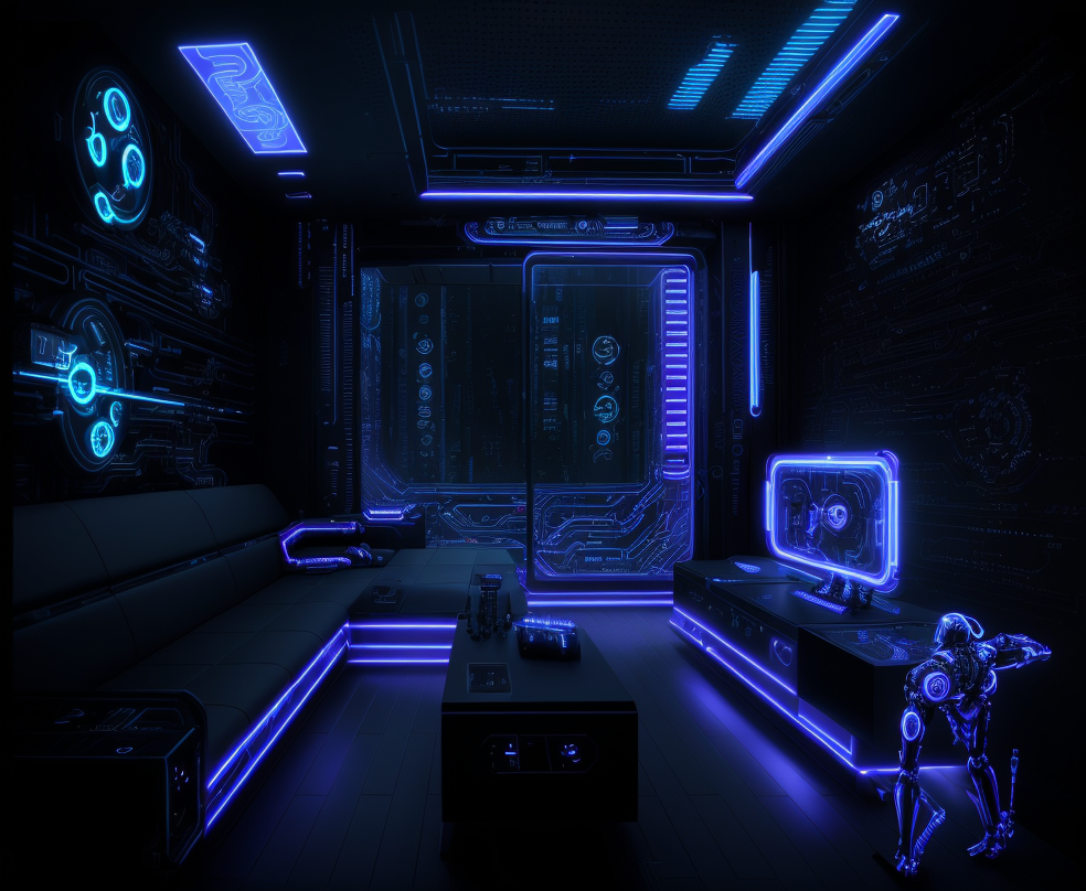 Living room Interior design - Cyberpunk-3
