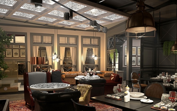 乌克兰基辅 Black Market 商务餐厅设计丨Dekart Studio,戈者设计-6