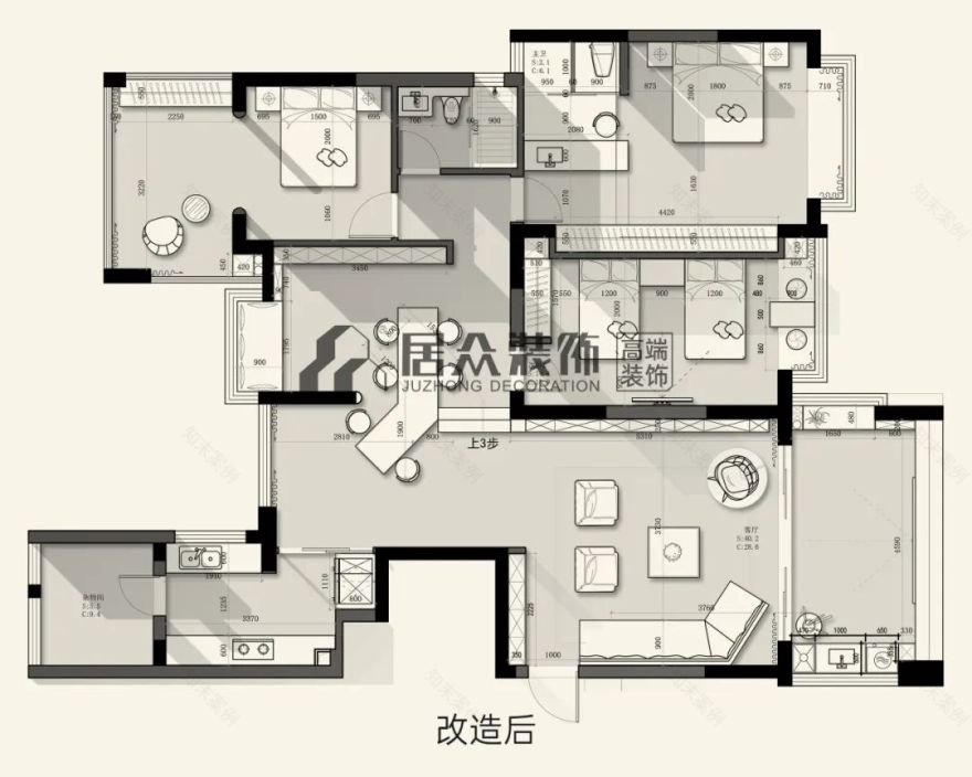 全案案例|圣莫丽斯180m²现代平层,塑造家的文艺范-5