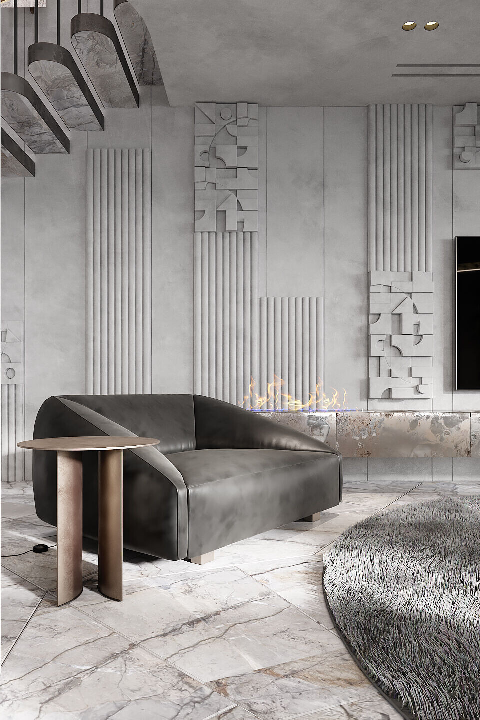 乌克兰极简黑公寓丨乌克兰基辅丨IQOSA-13