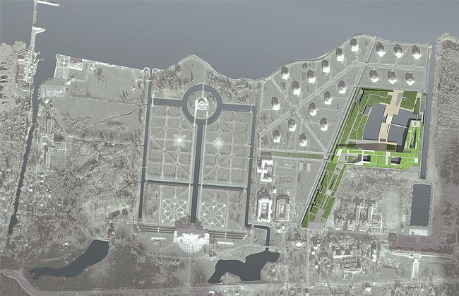 Çåëåíûé áàñòèîí. Êîíêóðñíûé ïðîåêò íà àðõèòåêòóðíóþ èäåþ êîíãðåññ-öåíòðà «Êîíñòàíòèíîâñêèé» â Ñòðåëüíå-1