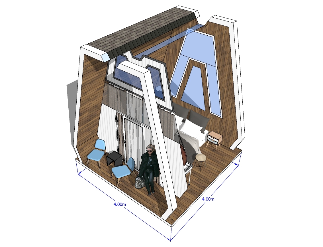 Type B 4x4 m. Samall House (RAFT HOUSE)-6