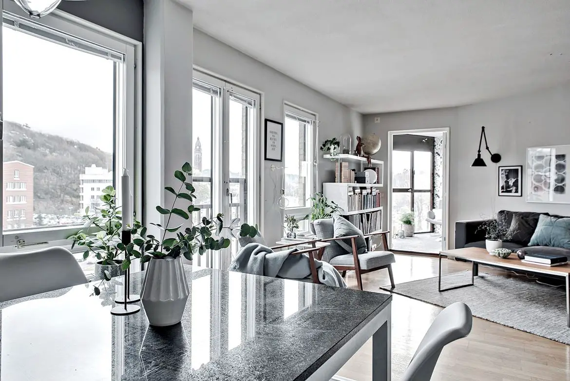 "弧形窗封闭的独特阳台 | Scandinave 风格公寓设计"-6