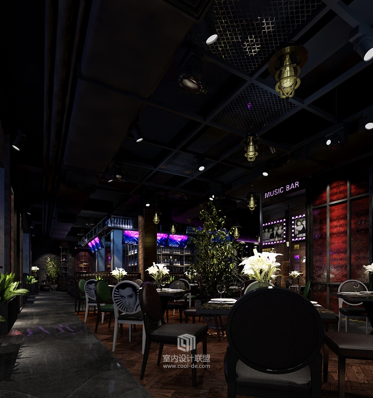 主题餐厅设计-福州揽季月光音乐餐吧主题餐厅设计-20