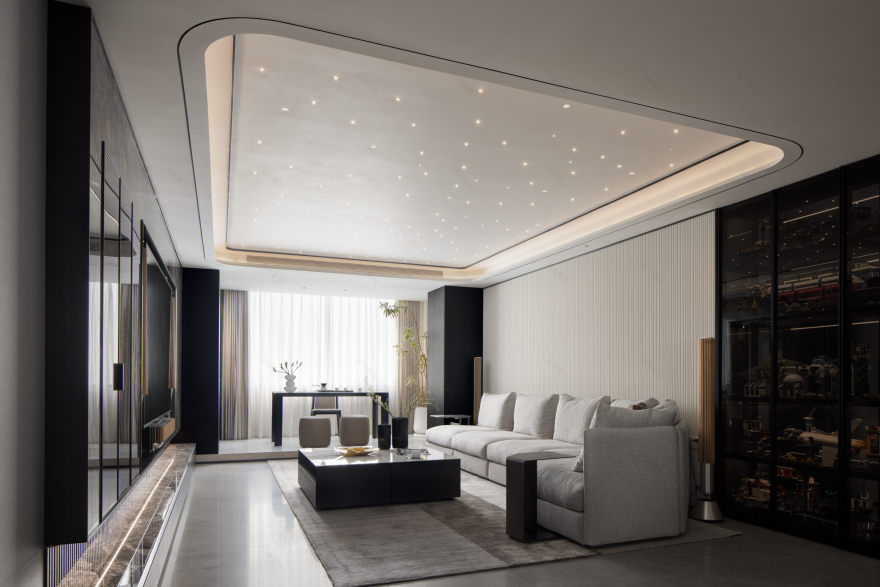 集美湖湖畔顶层复式轻奢住宅设计丨中国厦门丨间空设计-6