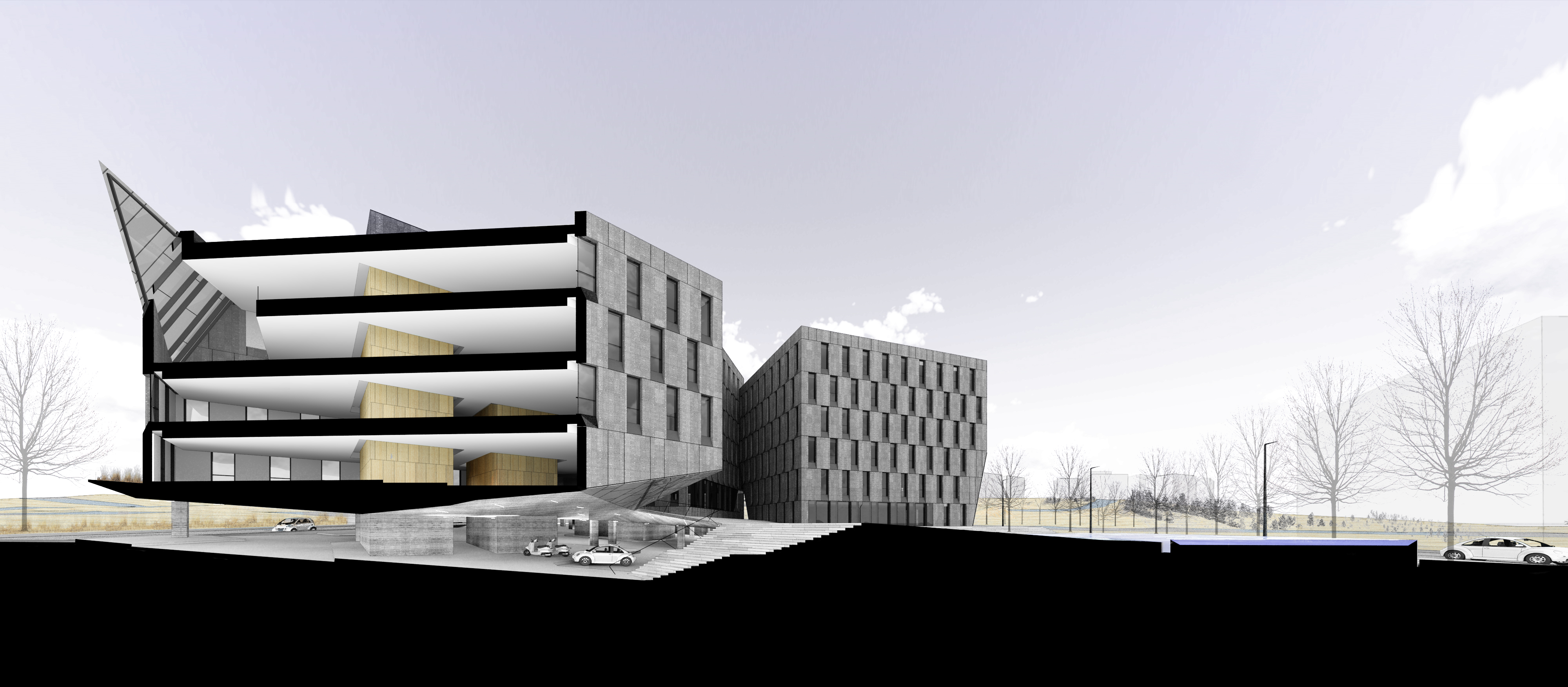 鄂尔多斯旋转立方体办公楼-30