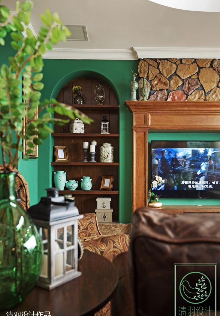 乡村风情家居设计，砖石拱门、红绿搭配成亮点-4