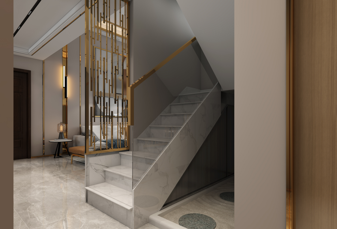 现代轻奢复式楼设计-11