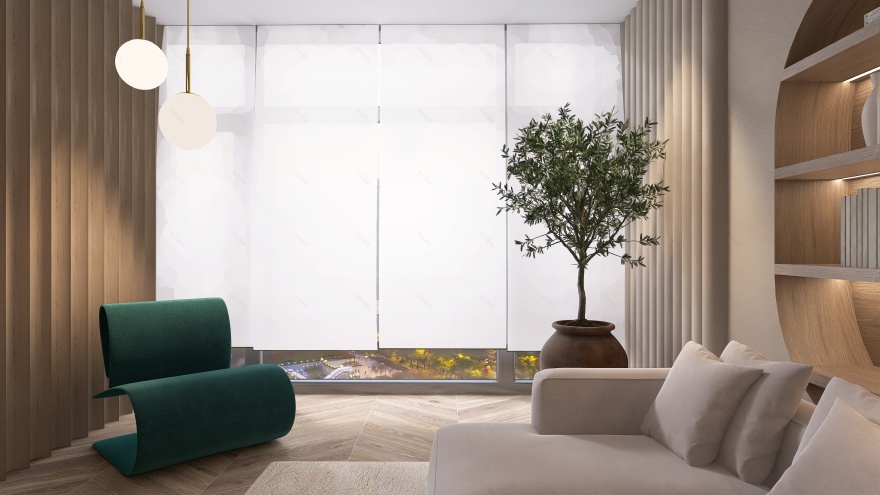 可俯瞰城市景观的客厅-4