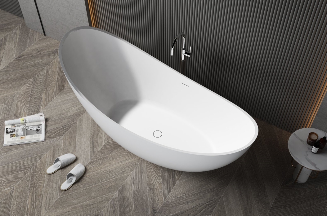 酒店高级感月亮型人造石浴缸-1