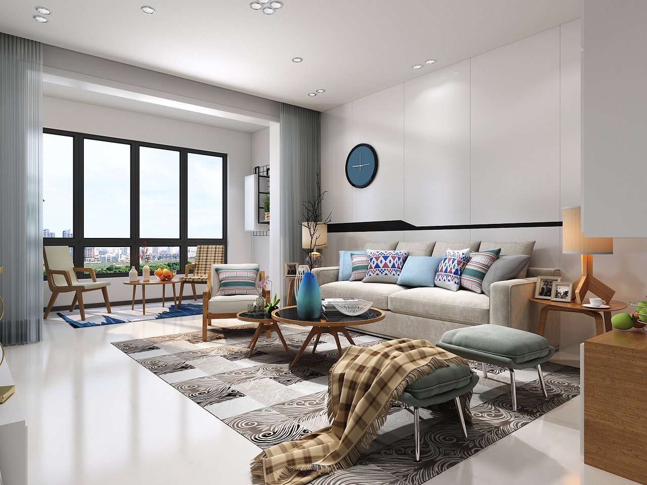 北欧风客厅设计丨女屋主设计师-4