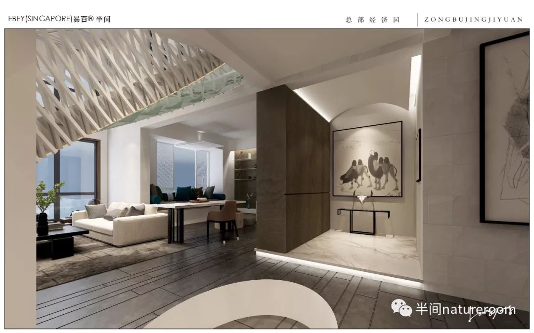 半间软装设计打造现代蒙元风白色空间-6