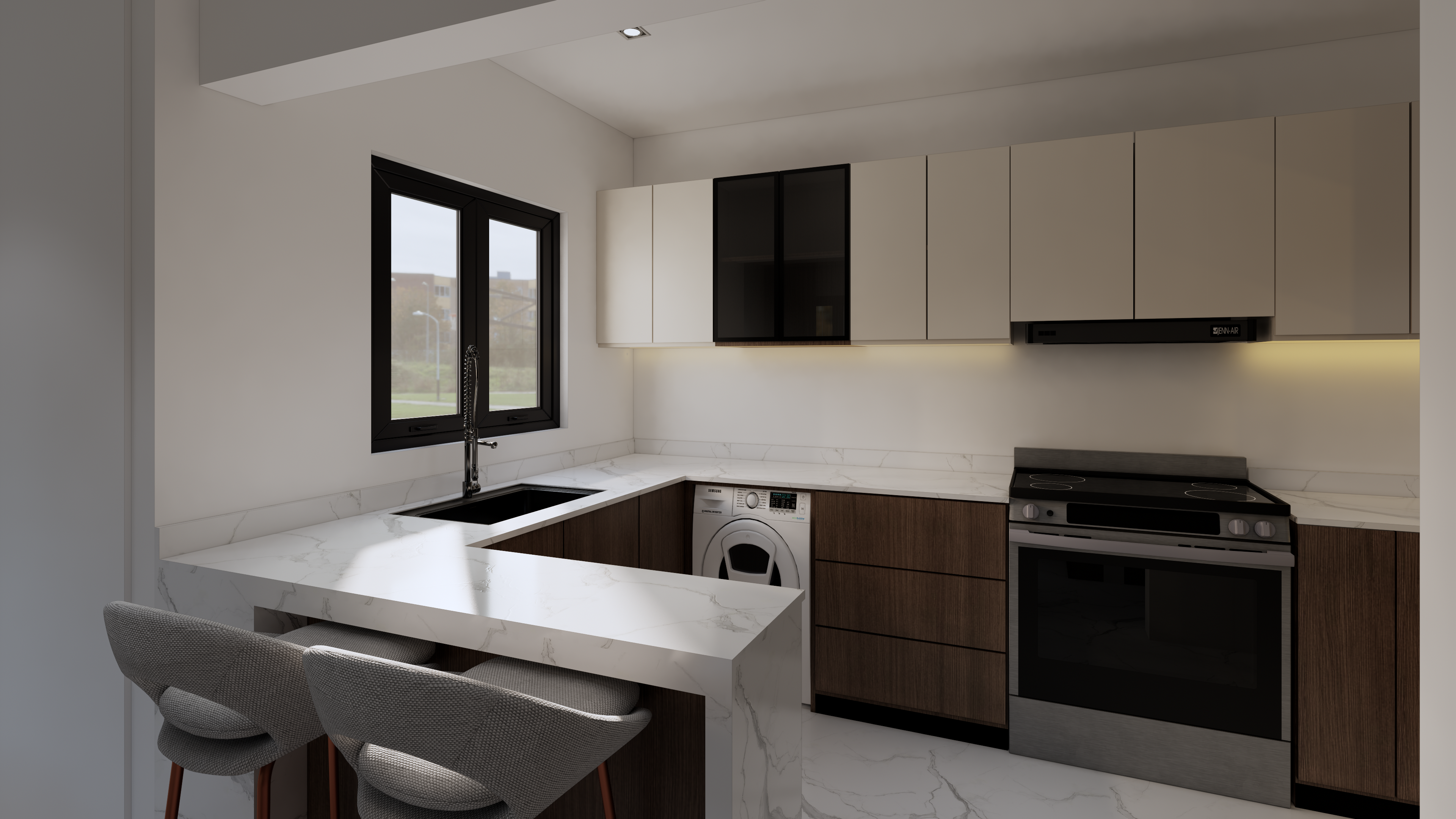 تصميم مطبخ مودرن حسب مواصفات الموضحه من العميل-5