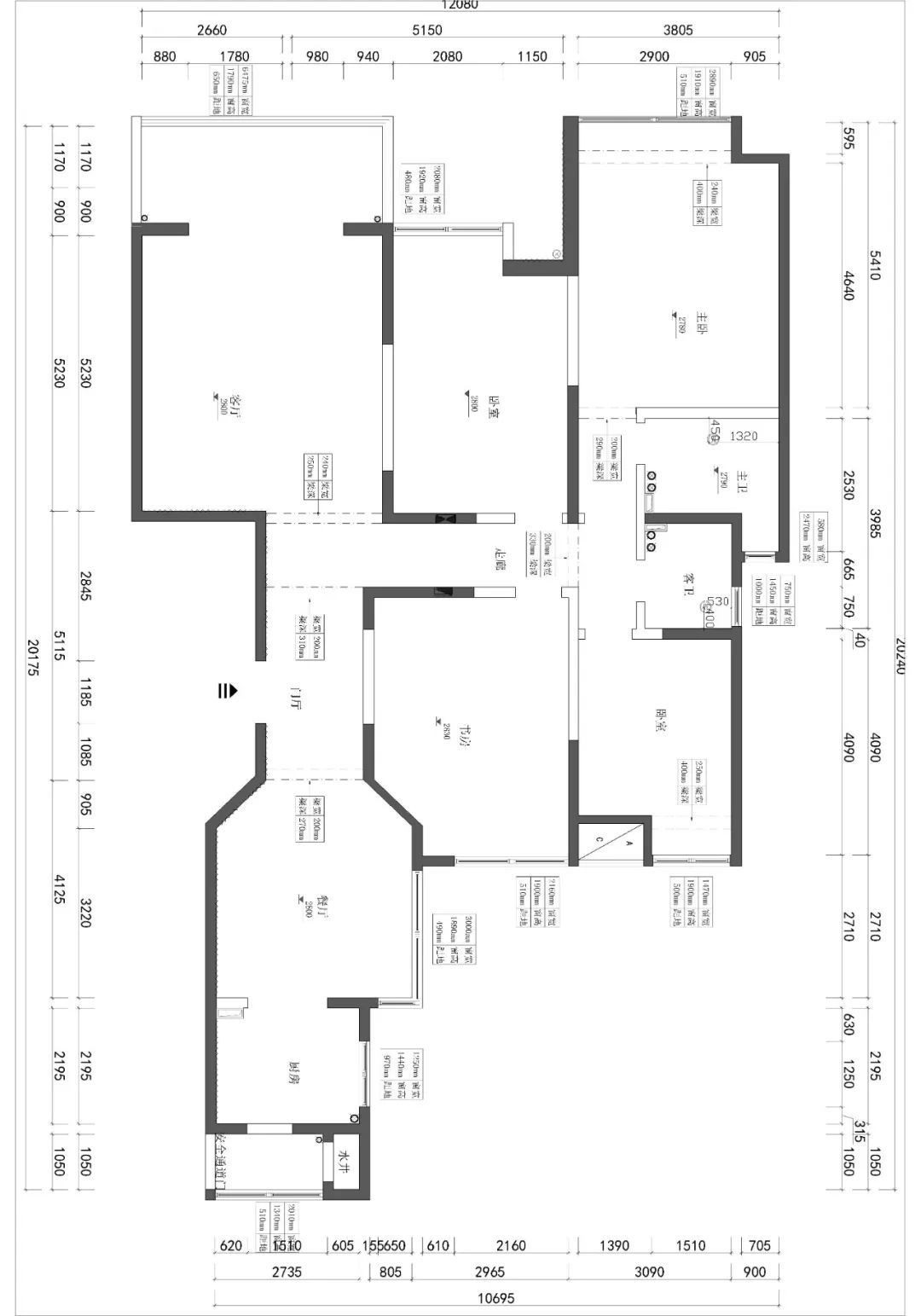 180㎡四室改两室，现代风格打造宜居生活-88