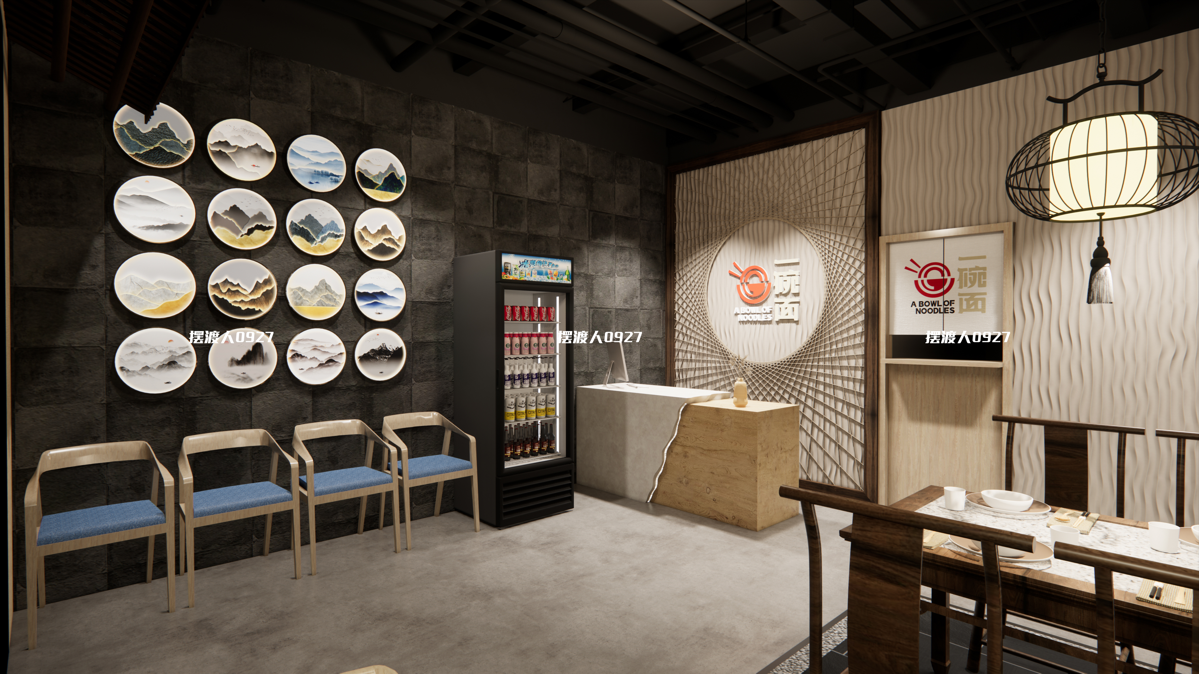 迪拜“一碗面”餐饮门店设计-1