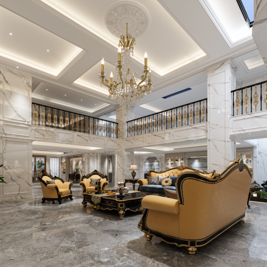 金地九玺简欧别墅丨西安锐格惟辰装饰工程有限公司-34