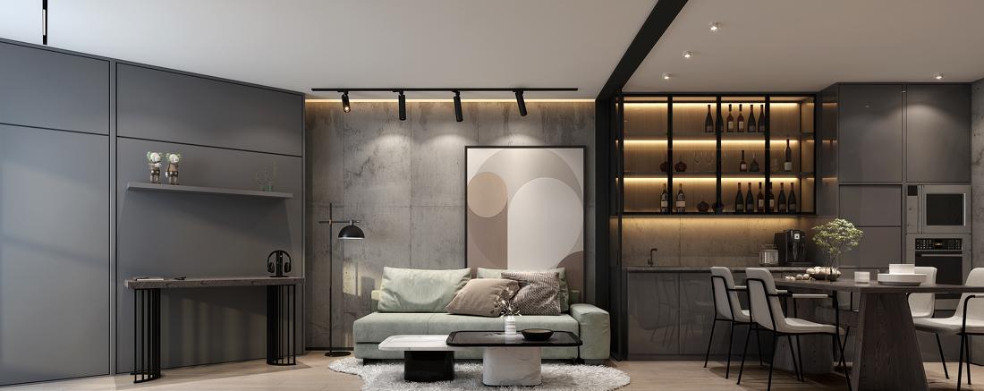 现代工业风打造别样的家-1