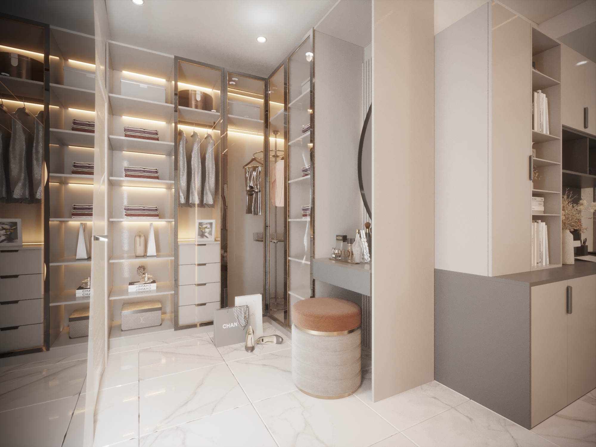 Girl Bed Room and Dressing and Bath Room Villa Modern-0