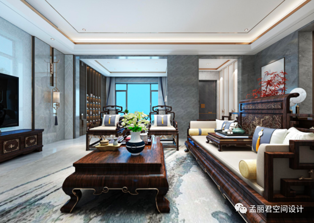 绿城玫瑰园别墅 · 中式轻奢的诗意生活丨中国淄博丨孟丽君空间设计-7