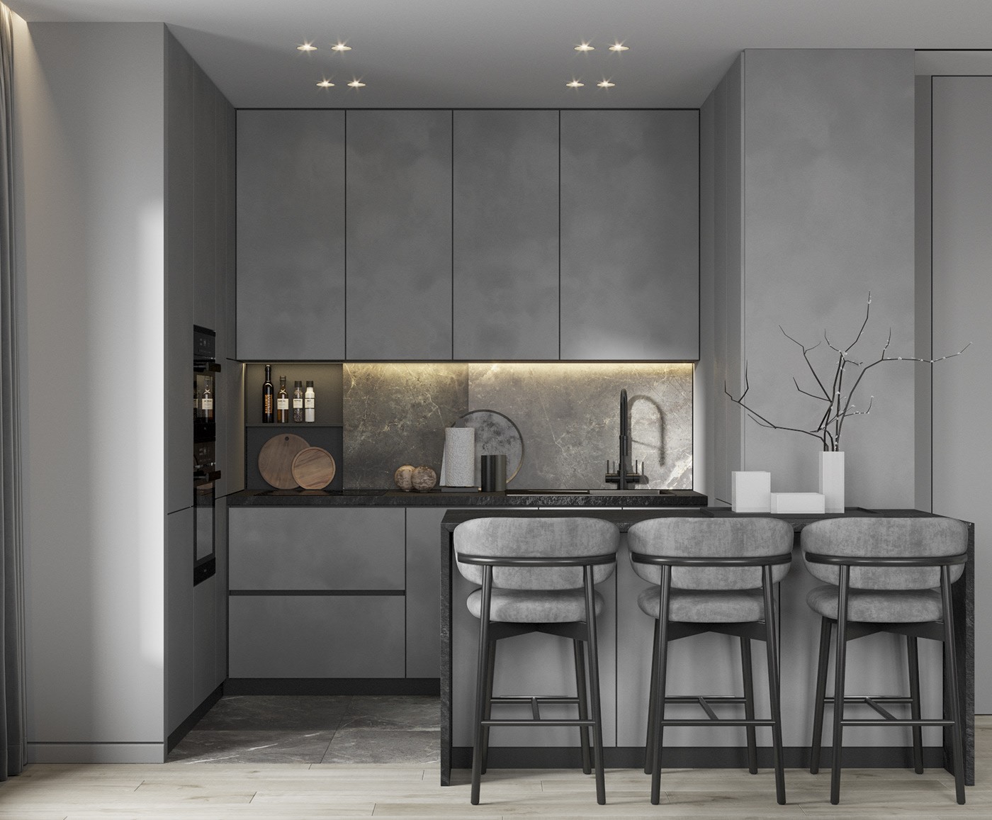 高级灰色系小空间公寓设计 超精致-12