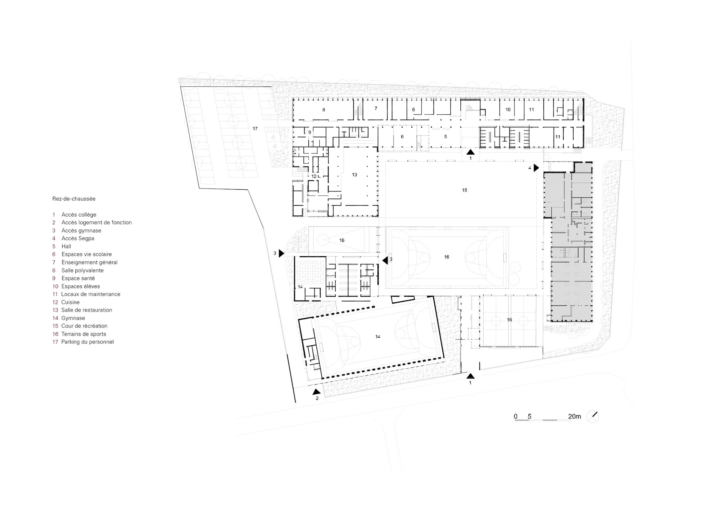 Collège Paul Eluard, gymnase et logements-12