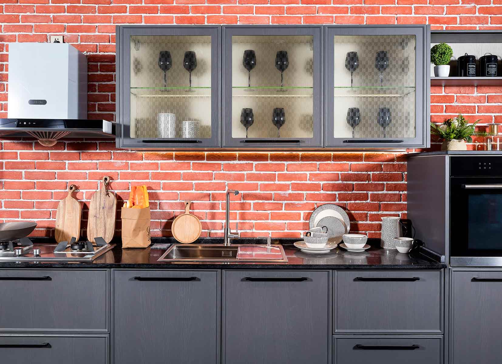 混凝土下的工业风厨房-13